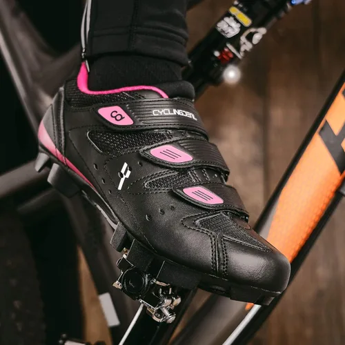 Vista 7 de CyclingDeal Mountain Bicycle Bike Women's MTB Cycling Shoes Black Compatible with Shimano SPD and CrankBrothers Cleats
