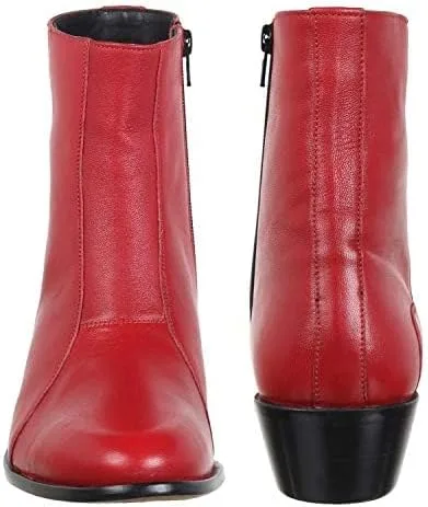 Vista 4 de LIBERTYZENO Botas de vestir retro de tobillo alto para hombre con estampado de serpiente y cuero liso para Navidad