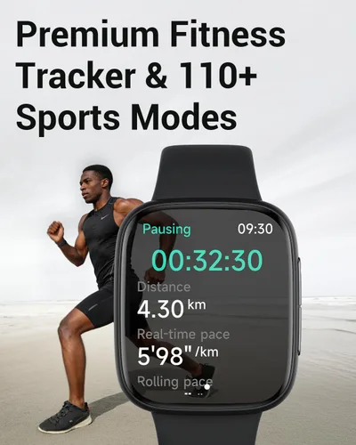 Vista 3 de Reloj inteligente para mujer, 1.85 pulgadas AMOLED con pantalla ultra transparente compatible con iPhone/Samsung/Android, más de 100 modos