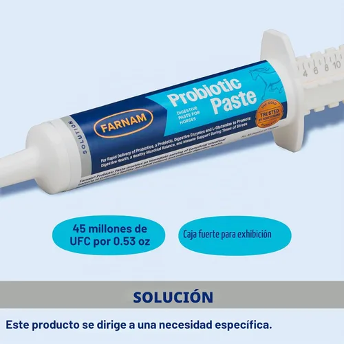Vista 3 de Farnam Los caballos en jeringa con pasta probiótica ayudan al equilibrio El suplemento de salud digestiva e inmunológica de entrega rápida apoya un