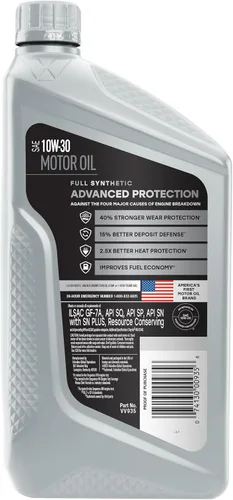Vista 221 de Valvoline SynPower Full aceite sintético para motor, 1 Cuarto de galón, Ambar