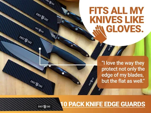 Vista 5 de Chef Sac Protectores de bordes de cuchillo, cubierta universal para cuchillo y protector profesional de cuchillos, protectores de cuchillos