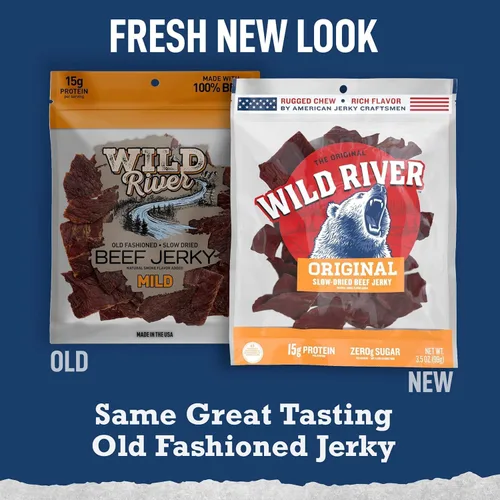 Vista 4 de Wild River Original Beef Jerky - (paquete de 4) bolsas de 3.5 onzas