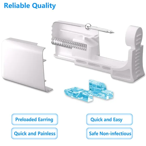Vista 9 de Kit de perforación de orejas YINPAD - Pistola de perforación desechable cargada previamente con clavos de diferentes estilos de 5MM, kit