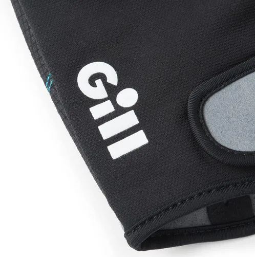 Vista 7 de Gill Guantes de vela Junior Deckhand – Dedo corto con dedos de longitud 3/4 – Protección solar UV 50+ y repelente al agua Negro/BlueJay