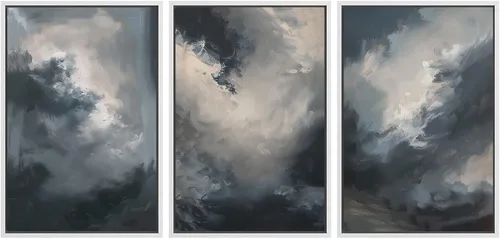Vista 44 de SIGNWIN Framed Canvas Print Wall Art Set Duotone Pastel Grunge Polygons Abstract Geometric Illustrations Minimalism Modern Art Decorative Boho for