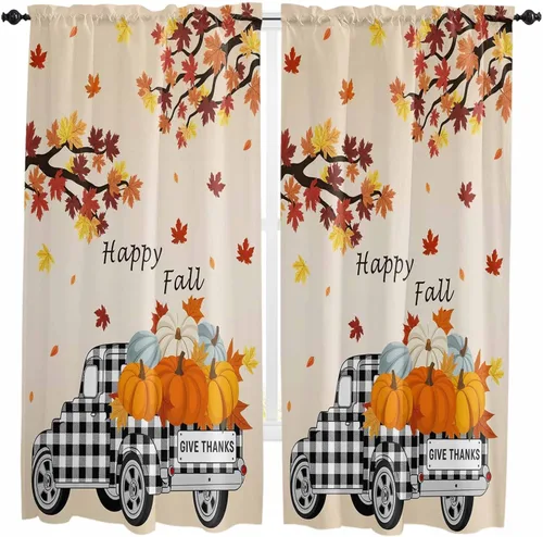Vista 41 de Cenefas de Navidad de invierno para ventanas, cortinas de cocina con bolsillo para barra, cortinas con aislamiento térmico para ventana de baño