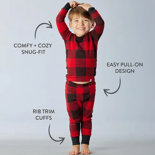 Vista 6 de HonestBaby - Pijama familiar navideña de algodón orgánico
