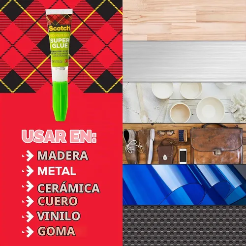 Vista 4 de Scotch Super Glue Gel, 0.07 onzas, paquete de 2, se seca rápidamente con un agarre permanente (AD112)