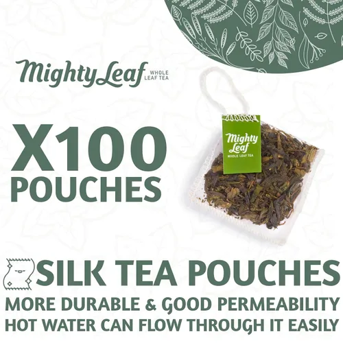 Vista 3 de Mighty Leaf Té orgánico de dragón verde, 100 bolsas de té