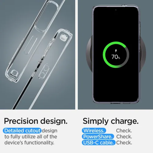 Vista 8 de Spigen Liquid Crystal para Galaxy S24 (2024) [Protección de Grado Militar] - Transparente