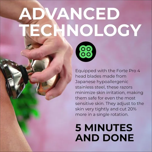 Vista 4 de Skull Shaver Butterfly Kiss PRO - Afeitadora eléctrica para mujeres para línea del bikini, piernas y cuerpo - Uso húmedo y seco - Hojas ergonómicas