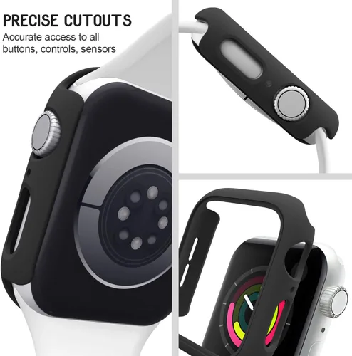 Vista 5 de Paquete de 3 fundas compatibles con Apple Watch de 1.732 pulgadas Series 6/5/4/SE, carcasa rígida de PC parachoques marco