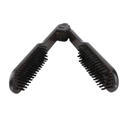Vista 9 de El doble echó a un lado el peine del cepillo para alisar el cabello - cepillo plano del pelo con el control de las puntas