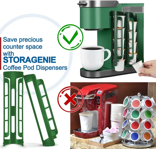 Vista 4 de STORAGENIE Soporte para cápsulas de café Keurig, montaje en pared lateral, almacenamiento de tazas K, perfecto para mostradores pequeños