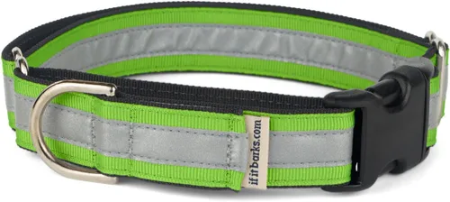Vista 11 de If It Barks Collar Martingala reflectante de 1" para perros, ajustable, fabricado en Estados Unidos, pequeño, oro amarillo Amarillo Oro