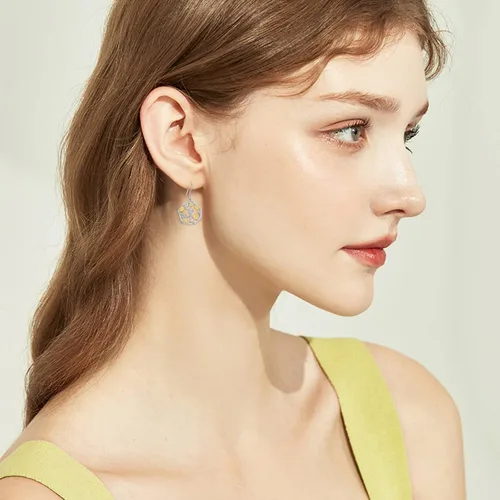 Vista 3 de Aretes de plata de ley 925 con diseño de margarita, para amantes de la paz, joyería para adolescentes y niñas, regalo de graduación, Plata de ley
