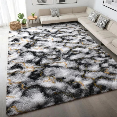 Vista 66 de DweIke Alfombras de pasillo beige esponjosas para dormitorio, 2 x 6 pies, alfombra larga de felpa suave para niñas y niños, antideslizante y lavable