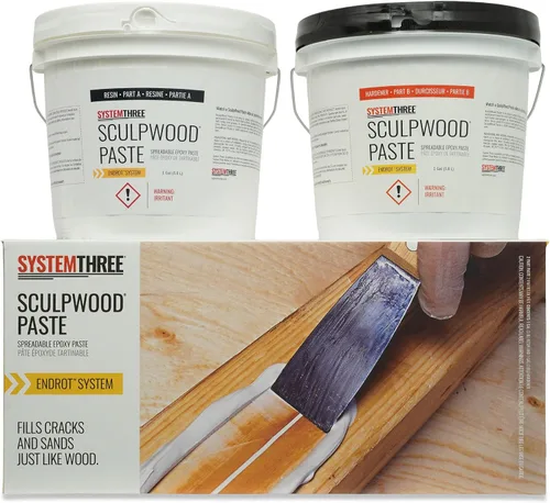 Vista 5 de System Three SculpWood pasta selladora para madera., Marrón, 1