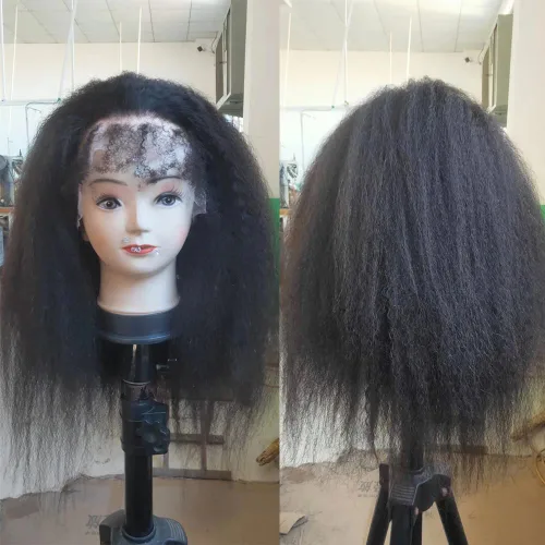 Vista 2 de Pelucas de cabello humano con encaje frontal de 13 x 6 pulgadas, pelucas de cabello humano con cabello de bebé rizado, peluca frontal sin pegamento