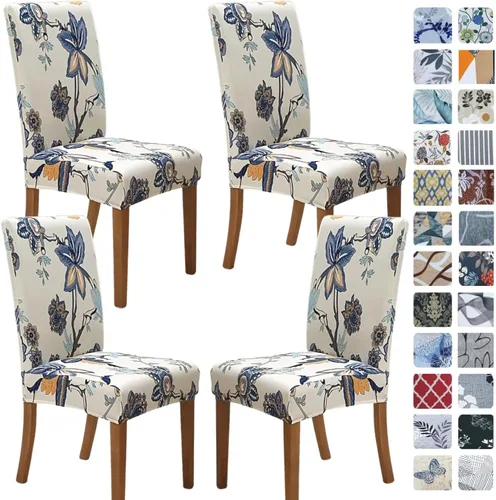 Vista 51 de SPRINGRICO Juego de 4 fundas para sillas de comedor, fundas elásticas para sillas de comedor, de elastano lavables, fundas para sillas Parsons