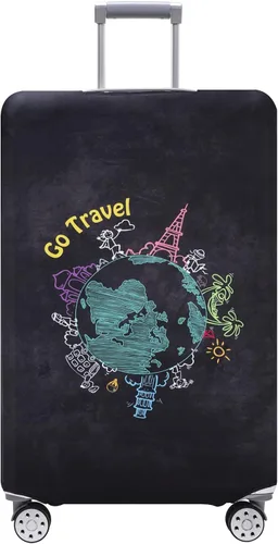 Vista 20 de TRAVEL KIN - Funda lavable para maleta con protección antiarañazos, protector para maletas de 18-32 pulgadas, Autumn Leaves, M, Moda