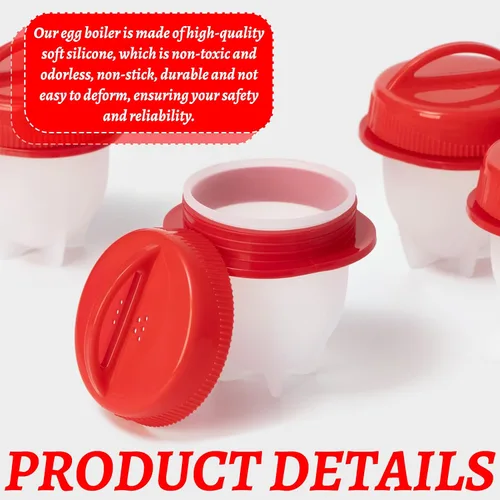 Vista 3 de 6 piezas de cocina de huevos, tazas de silicona para escalfar, huevos duros, huevos duros, huevos duros, huevos duros, huevos duros, huevos duros