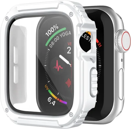 Vista 9 de Recoppa para Funda Resistente Apple Watch 38mm Series 3/2/1 con Protector de Pantalla, Cubierta Protectora a Prueba de Caídas Grado Militar Quattro