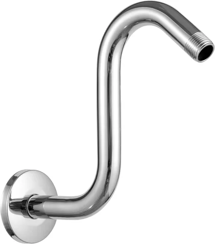 Vista 20 de Brazo de extensión de cabezal de ducha OFFO de 6 pulgadas, brazo de ducha en forma de "S" de cuello de ganso de alto rendimiento con brida en oro