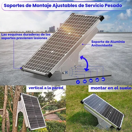 Vista 3 de Voltset 30W Kit de panel solar 12V batería solar cargador mantenimiento