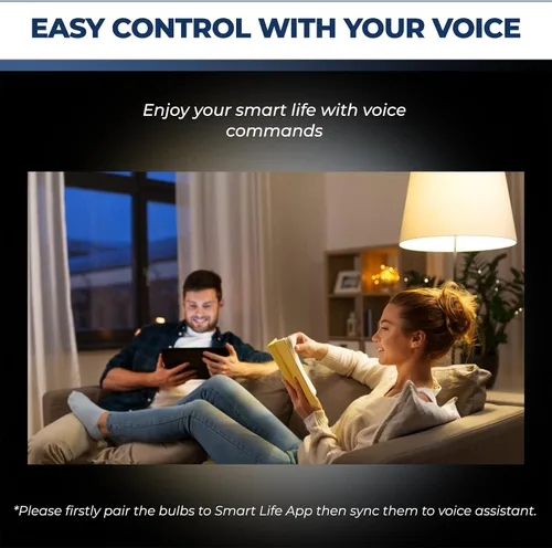 Vista 6 de Lightinginside Bombillas inteligentes compatibles con Alexa/Google Assistant, bombilla inteligente WiFi de 9 W 800 LM, A19 E26, no requiere