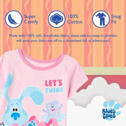 Vista 3 de Nickelodeon Pijama de algodón de ajuste cómodo para niñas Blues Clues