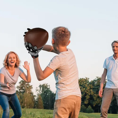 Vista 6 de Guantes de fútbol juvenil para niños, guantes receptores de agarre de silicona con capacidad de súper palo para la mejor experiencia de juego