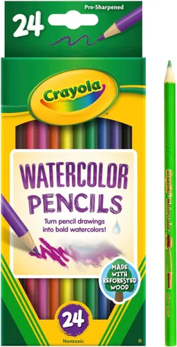 Vista 3 de Lápices de colores de acuarela Watercolor de Crayola, 24 unidades, Paquete de 1, Variados