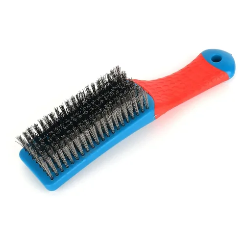 Vista 5 de Cepillos de alambre para limpieza, cepillo de alambre de acero inoxidable resistente para limpieza de óxido de metal, limpieza de pintura con mango