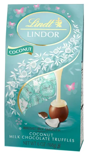 Vista 15 de Lindt LINDOR - Trufas de chocolate blanco con fresas y crema para San Valentín, bolsa de 5.1 oz
