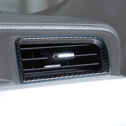 Vista 3 de RT-TCZ Cubierta de fibra de carbono para aire acondicionado, accesorios interiores para Ford Mustang 2015 2016 2017 2018 2019 2020 2021, 2