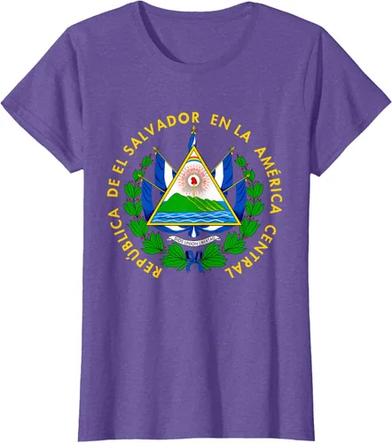 Vista 24 de Camiseta con diseño de emblema de la bandera de El Salvador