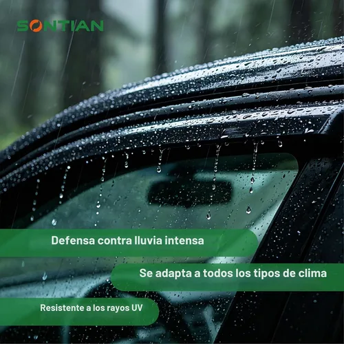 Vista 6 de Protector de lluvia Deflector de viento para montaje exterior, viseras de ventana con cinta compatible con Ford F-250 1999-2016 Super Duty