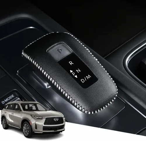 Vista 59 de Great-luck Funda Protectora de Perilla de Palanca de Cambios Automática de Cuero Genuino con Moldura, Accesorios Interiores Personalizados
