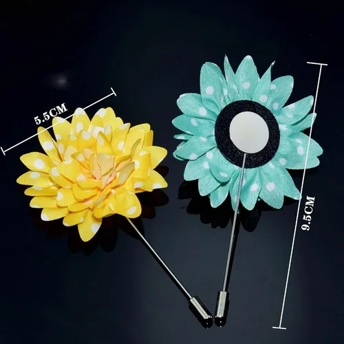 Vista 3 de Alfileres de solapa para hombre, diseño de flores de boda, paquete de 12, Sin gemas.