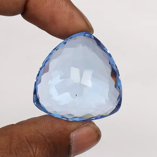 Vista 4 de REAL-GEMS 90.50 Ct topacio azul en forma de pera utilizado para la fabricación de joyas, Gema, hidrotermal - topacio azul