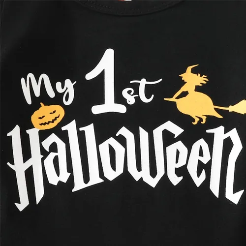 Vista 3 de Disfraz de mi primera falda de Halloween para bebé recién nacida con calentadores de piernas