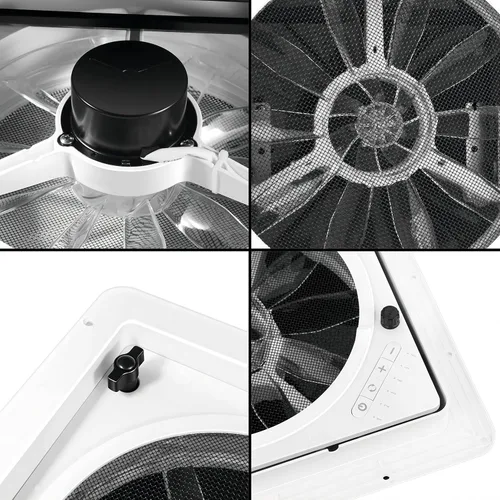 Vista 3 de Ventilador de ventilación de techo RV de 11 pulgadas, reversible de 6 velocidades (ahumado de 11 pulgadas)