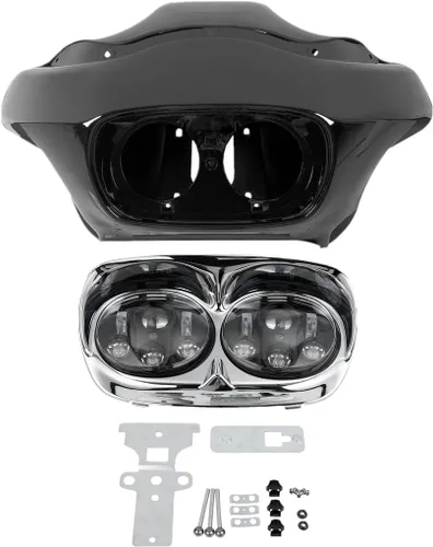 Vista 18 de Carenado interior ABS negro sin pintar compatible con Harley Davidson Road Glide FLTR 1998-2013