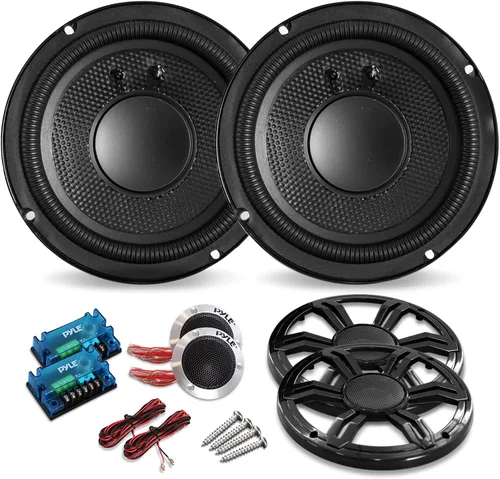 Vista 8 de Pyle Kit de componentes de altavoces de audio para automóvil, 2 altavoces SVC de 6.5 pulgadas con par de red cruzada pasiva de 12 dB por octava