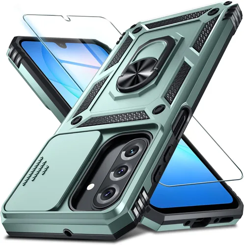 Vista 25 de Janmitta Funda compatible con Samsung Galaxy A16 5G/4G con Cubierta Deslizante Integrada para Lente de Cámara + Protector de Pantalla + Soporte