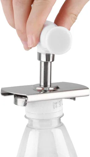 Vista 7 de Abrelatas ajustable, abridor de tarros de acero inoxidable para latas de botellas de 1 a 4 pulgadas, abridor manual de latas, removedor de tapa
