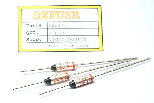 Vista 3 de 3 uds. SF214E SEFUSE SF214E Fusible Térmico Corte Térmico 216C Corte 216 Grados 10A 250V (Tensión nominal: 110V / 220V) Nuevo SF214E