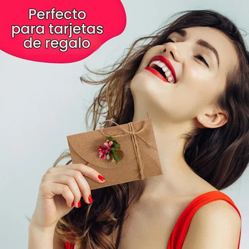 Vista 4 de Primbeeks 100 piezas de sobres premium para tarjetas de regalo, sobres para tarjetas de regalo de 4 x 2.8 pulgadas, sobres lindos de papel kraft